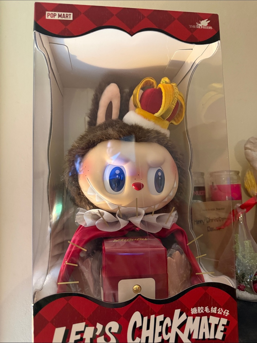 POP MART Let's Checkmate King Plush - Red & Gold Crown